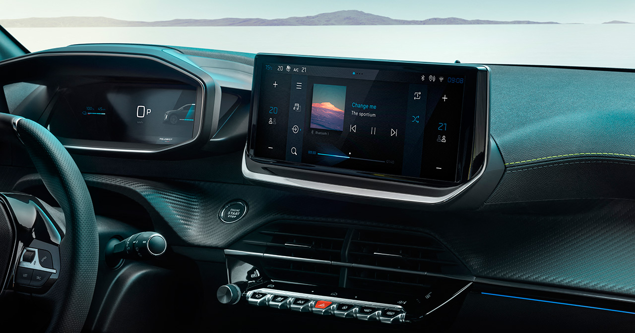 Intérieur de la Peugeot E-208 Intérieur de la Peugeot E-208