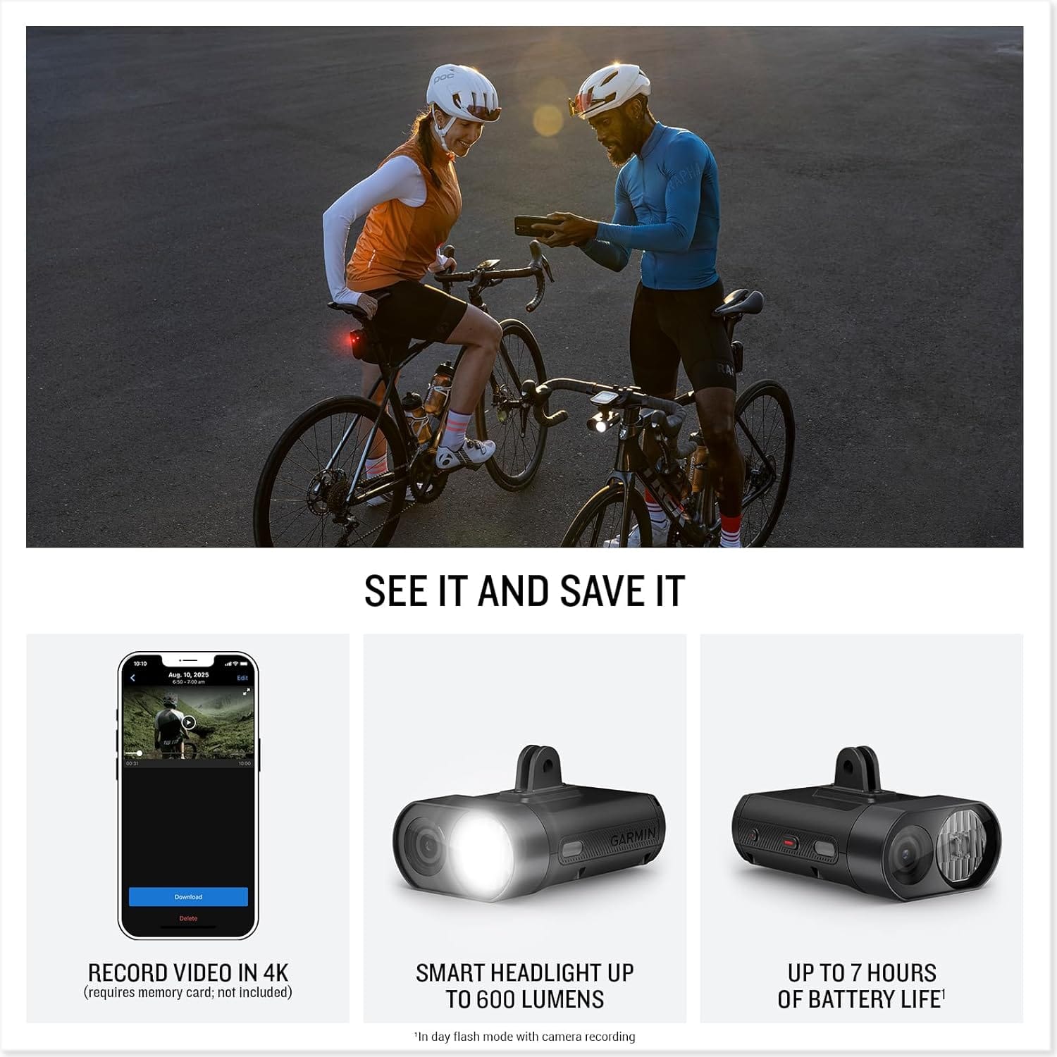 Caméra 4K pour phare de vélo Caméra 4K pour phare de vélo