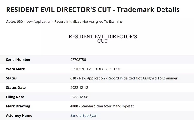 Un nouveau remake de Capcom ? Les éditeurs ont réenregistré la marque Resident Evil Director's Cut.-2 Un nouveau remake de Capcom ? Les éditeurs ont réenregistré la marque Resident Evil Director's Cut.-2