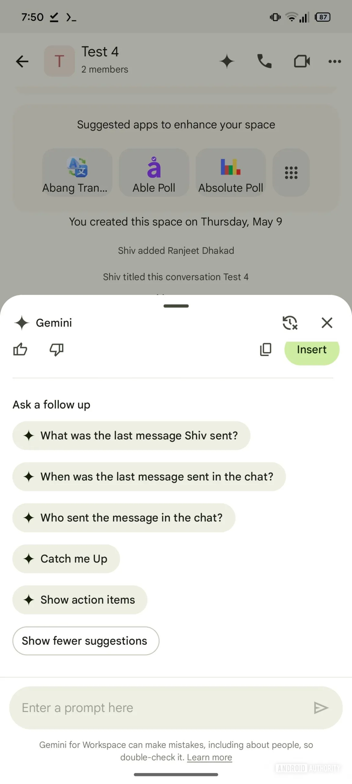 Image 4, interface de Google Chat Image 4, interface de Google Chat