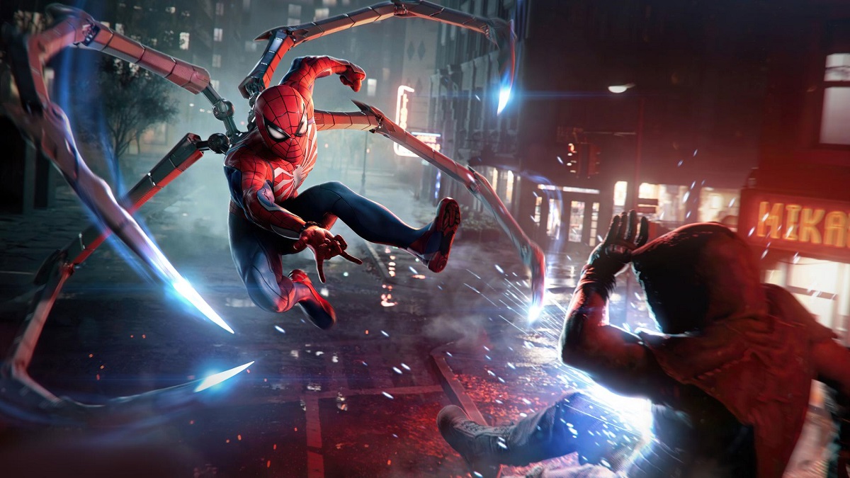 De nouvelles captures d'écran du jeu d'action Marvel's Spider-Man 2 d'Insomniac Games montrent des panoramas étonnamment détaillés de la ville de New York. De nouvelles captures d'écran du jeu d'action Marvel's Spider-Man 2 d'Insomniac Games montrent des panoramas étonnamment détaillés de la ville de New York.