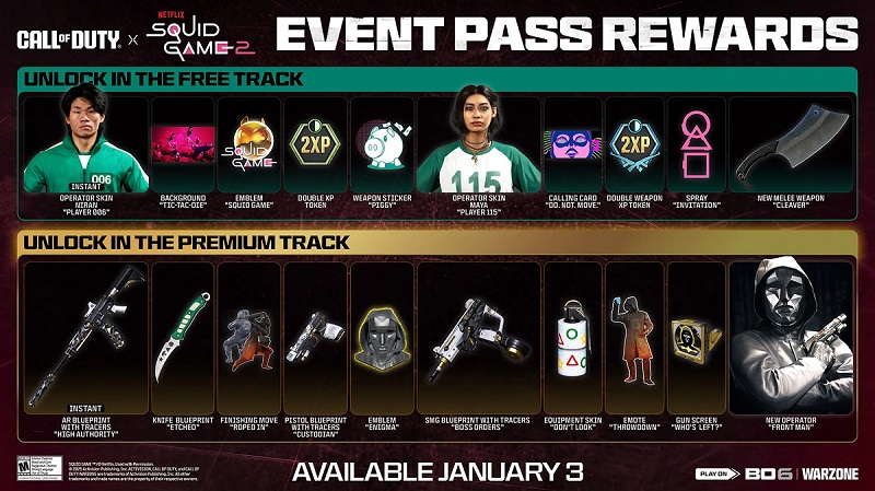 Contenu du Squid Game Event Pass
