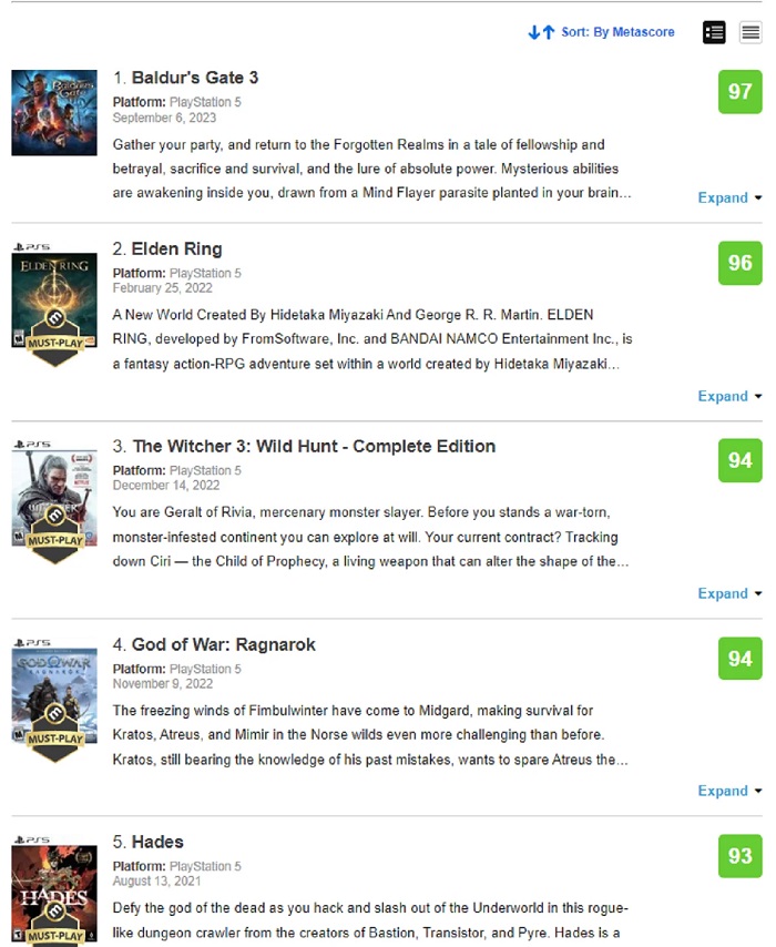 Elden Ring ne peut résister à Baldur's Gate III : le jeu de Larian Studios est devenu le projet le mieux noté pour la PlayStation 5 selon Metacritic.-2 Elden Ring ne peut résister à Baldur's Gate III : le jeu de Larian Studios est devenu le projet le mieux noté pour la PlayStation 5 selon Metacritic.-2