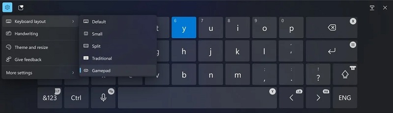 Capture d'écran du nouveau clavier à l'écran Capture d'écran du nouveau clavier à l'écran