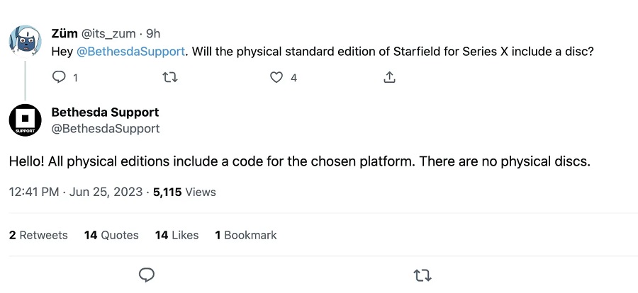 Starfield ne sera pas disponible sur disque - Bethesda indique que les éditions physiques ne contiendront que le code d'activation du jeu.-2 Starfield ne sera pas disponible sur disque - Bethesda indique que les éditions physiques ne contiendront que le code d'activation du jeu.-2
