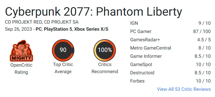 Les critiques sont enthousiastes à propos de Cyberpunk 2077 : Phantom Liberty ! Les premières critiques des journalistes parlent de la qualité supérieure de l'extension et de son intrigue passionnante.-2 Les critiques sont enthousiastes à propos de Cyberpunk 2077 : Phantom Liberty ! Les premières critiques des journalistes parlent de la qualité supérieure de l'extension et de son intrigue passionnante.-2