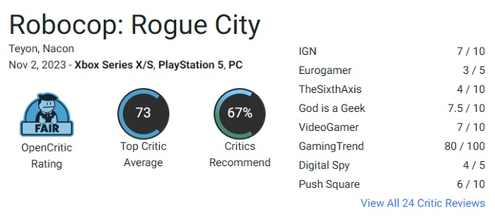 Un jeu pour les fans : les critiques ont réservé leurs éloges au jeu de tir RoboCop : Rogue City-2 Un jeu pour les fans : les critiques ont réservé leurs éloges au jeu de tir RoboCop : Rogue City-2