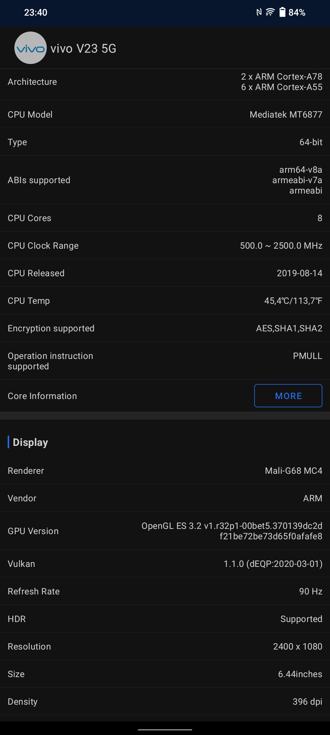 Vivo V23 5G : le premier smartphone à changement de couleur au monde-98 Vivo V23 5G : le premier smartphone à changement de couleur au monde-98