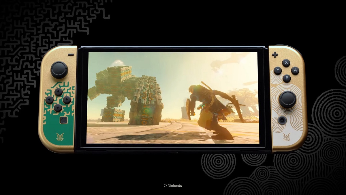Nintendo a dévoilé une édition limitée de la console Switch OLED, dont le style s'inspire de The Legend of Zelda : Tears of the Kingdom Nintendo a dévoilé une édition limitée de la console Switch OLED, dont le style s'inspire de The Legend of Zelda : Tears of the Kingdom