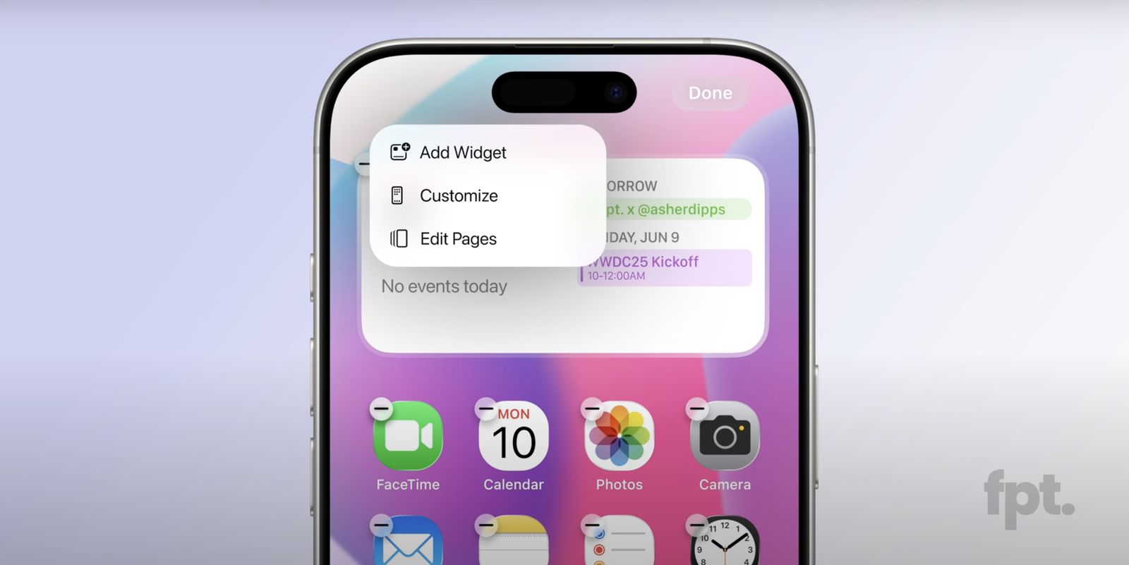 Menu présumé d'iOS 19 Menu présumé d'iOS 19