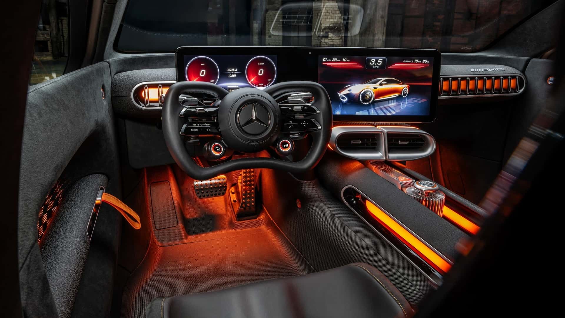 Gros plan intérieur du concept Mercedes-AMG GT XX Gros plan intérieur du concept Mercedes-AMG GT XX