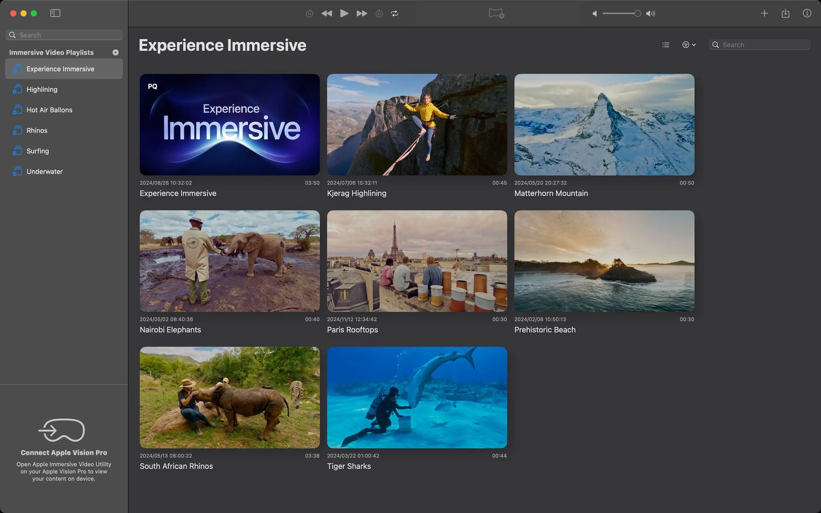 Image de l'application Apple Immersive Video Utility Image de l'application Apple Immersive Video Utility