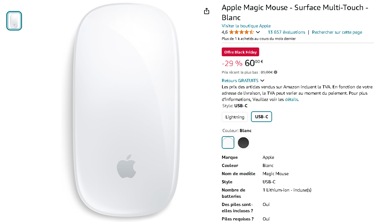 Apple Magic Mouse Apple Magic Mouse sur fond blanc