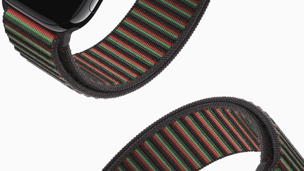 Bracelet Unity noir pour l'Apple Watch. Illustration : Apple