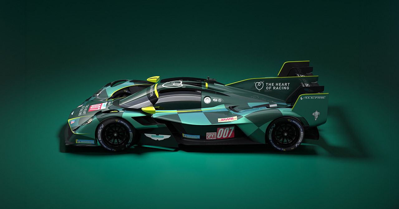 Aston Martin Valkyrie LMH sur la piste. Aston Martin Valkyrie LMH sur la piste.