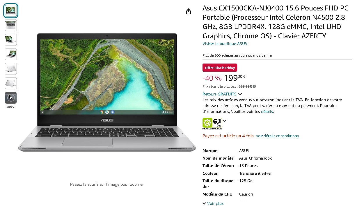 ASUS Chromebook CX1500CKA-NJ0400 ASUS Chromebook CX1500CKA-NJ0400