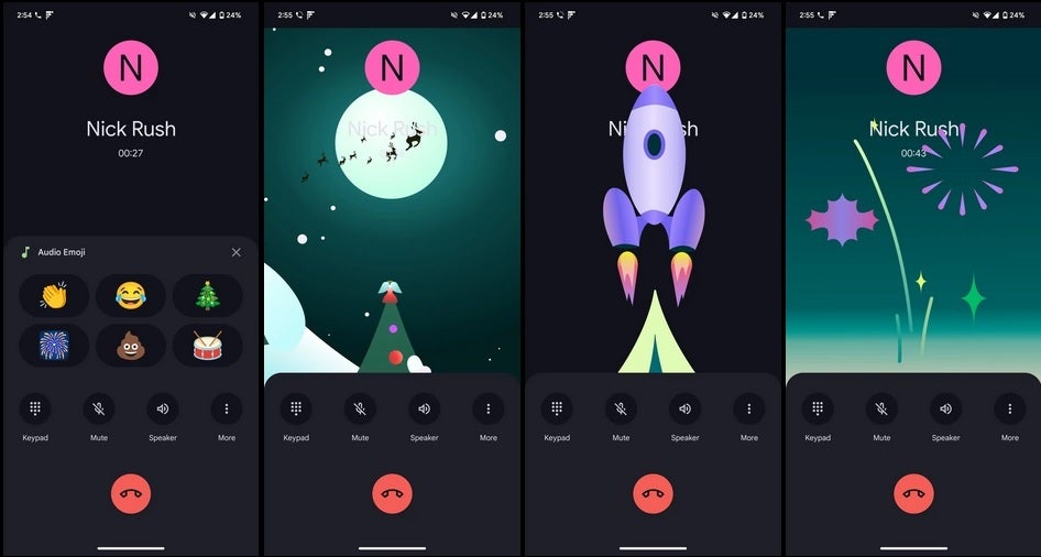 Emoji audio sapin de Noël Nouvel emoji audio dans l'application Pixel Phone