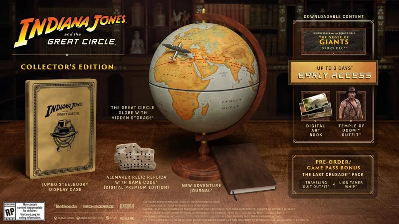 Qui veut un globe ? Bethesda a dévoilé les éditions collector et premium du jeu d'action-aventure Indiana Jones et le Grand Cercle.-2 Qui veut un globe ? Bethesda a dévoilé les éditions collector et premium du jeu d'action-aventure Indiana Jones et le Grand Cercle.-2