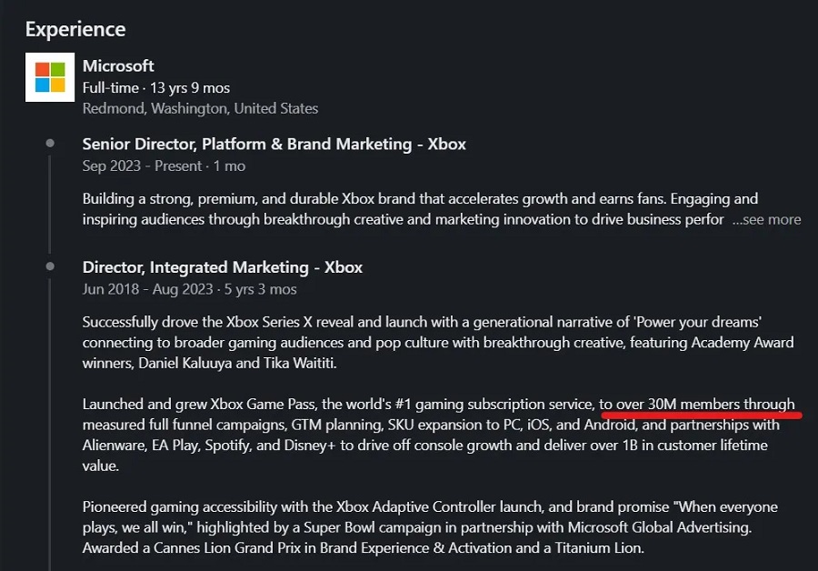 Le nombre d'utilisateurs du Game Pass a dépassé les 30 millions, un chiffre cité par un responsable de Xbox-2