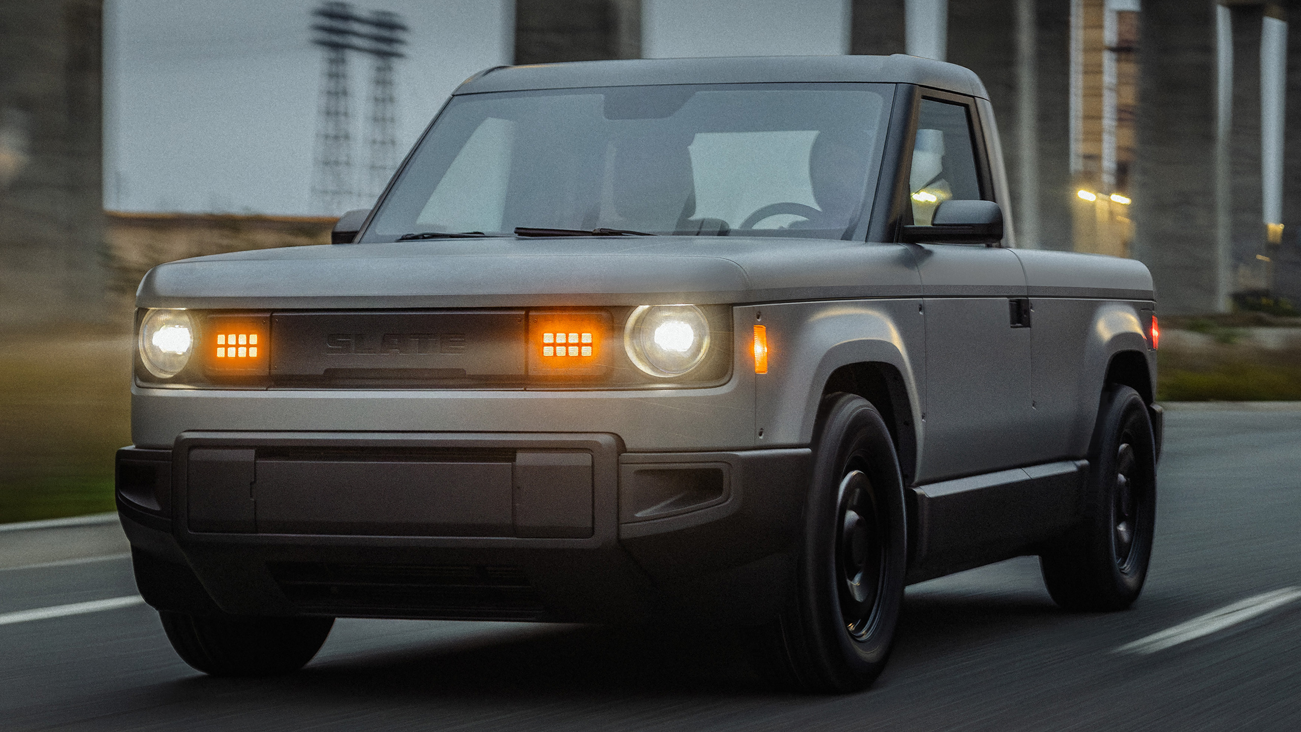 Prototype du pickup électrique Slate en mode pickup Prototype du pickup électrique Slate en mode pickup