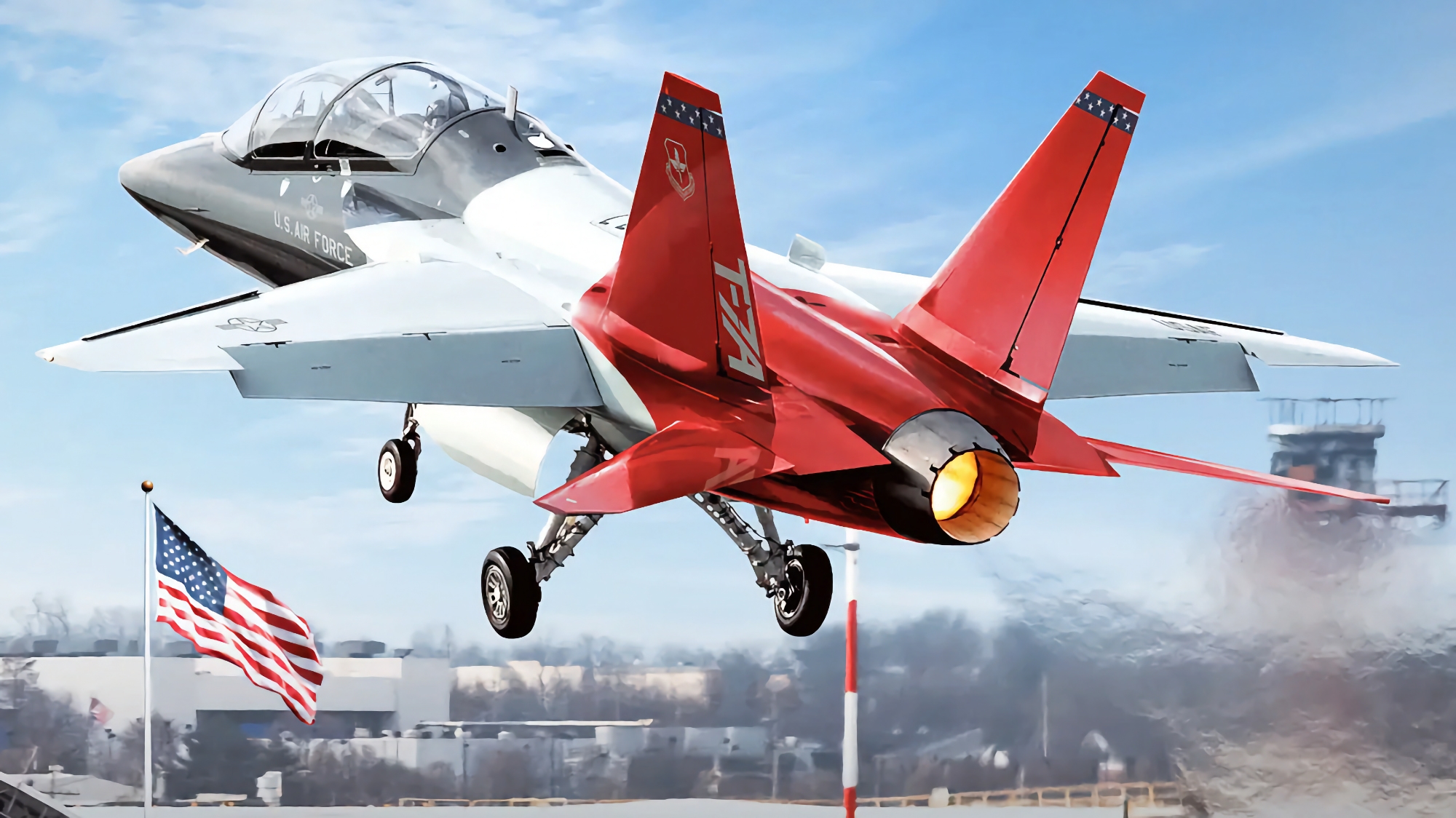 Pour remplacer le F-16 Fighting Falcon : les États-Unis veulent développer un avion d'attaque léger basé sur le Boeing T-7 A Red Hawk. Pour remplacer le F-16 Fighting Falcon : les États-Unis veulent développer un avion d'attaque léger basé sur le Boeing T-7 A Red Hawk.
