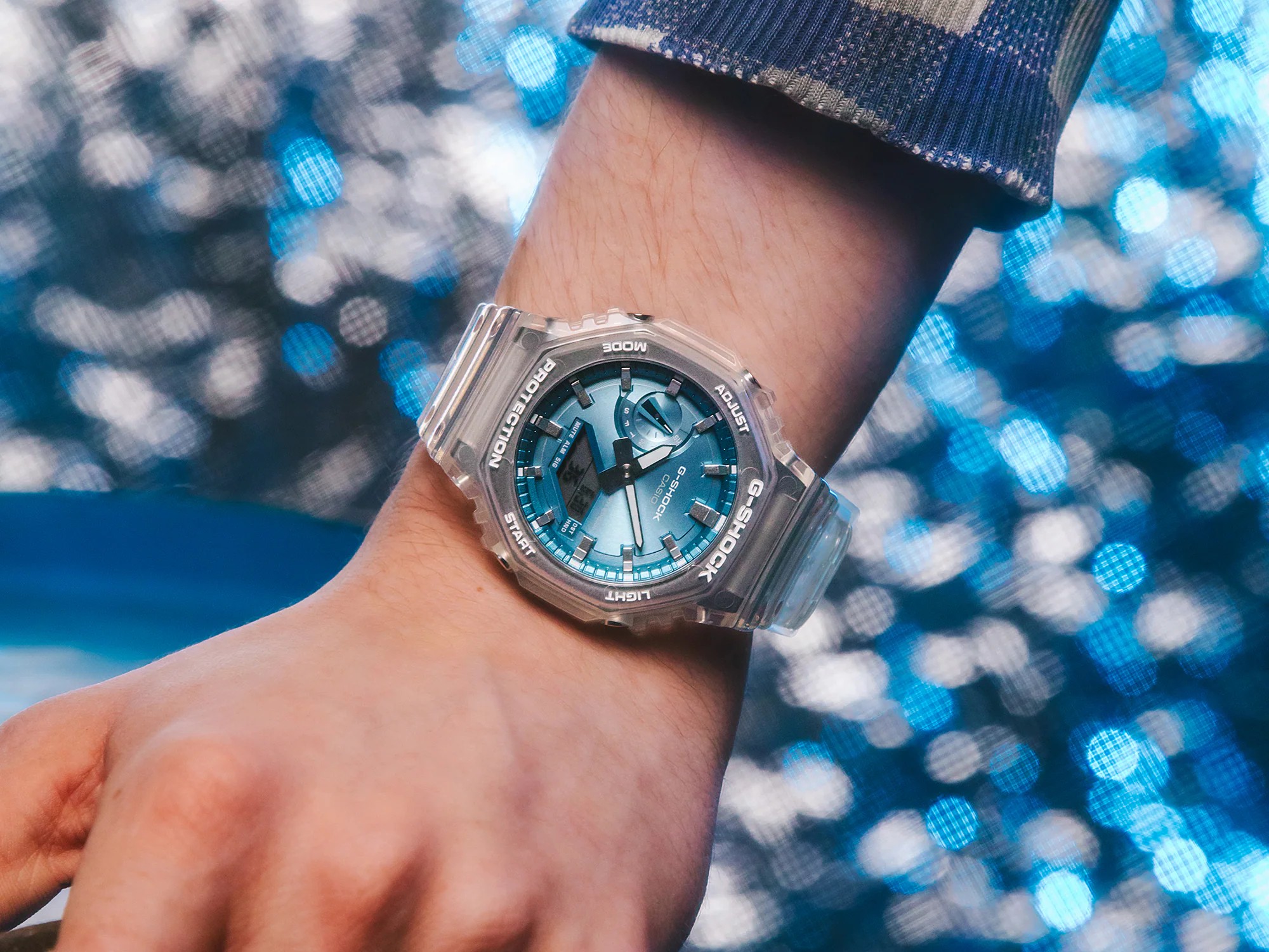 L'aspect du Casio GA-2100 au poignet. Illustration : Casio