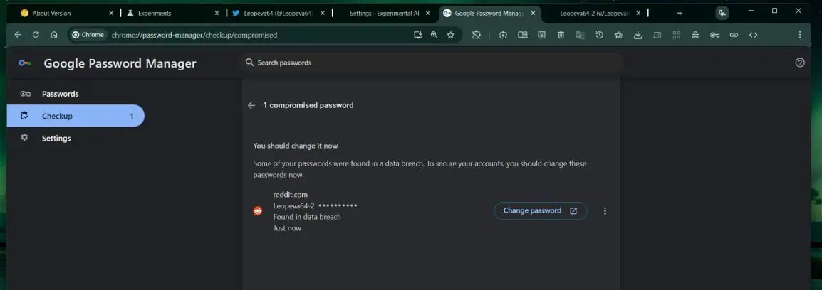 Suggestion pour changer le mot de passe dans Google Chrome