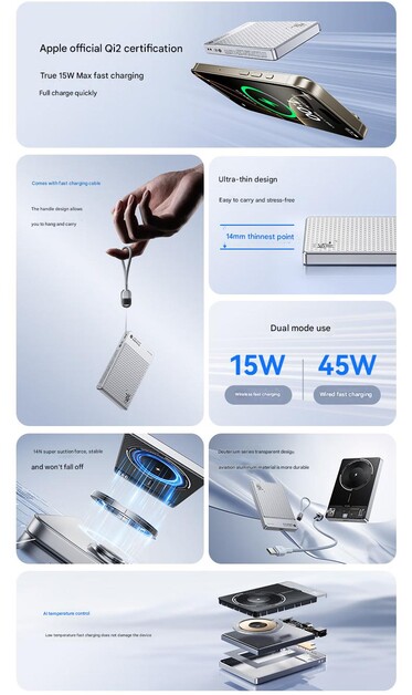 La principale caractéristique de la Power Bank sans fil RedMagic 10000 mAh est La principale caractéristique de la Power Bank sans fil RedMagic 10000 mAh est