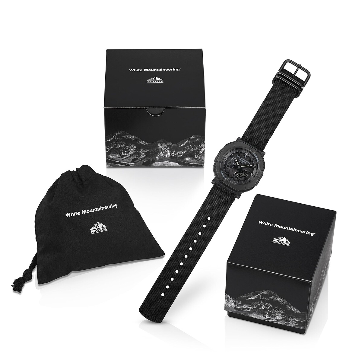 Casio Pro Trek PRJ-B001WM-1 sur fond de paysage naturel Casio Pro Trek PRJ-B001WM-1 sur fond de paysage naturel
