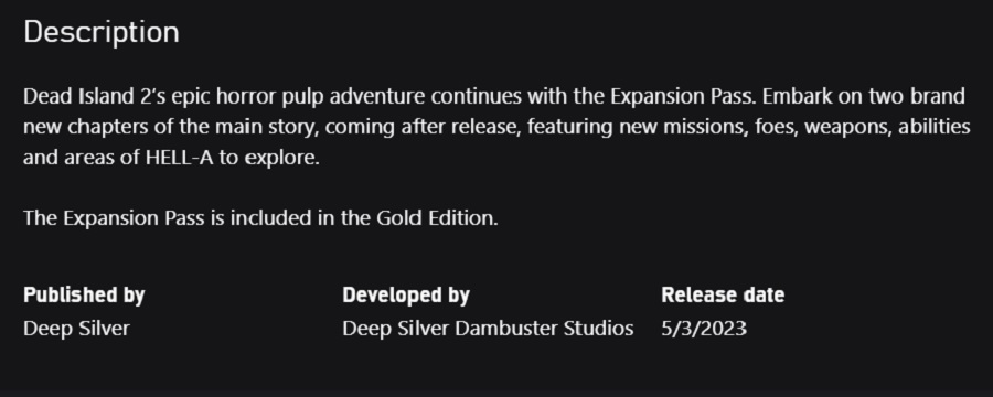 L'aventure dans les ruines de Los Angeles n'est pas terminée ! La page du Pass d'Expansion pour Dead Island 2 dévoilée sur le Microsoft Store -2 L'aventure dans les ruines de Los Angeles n'est pas terminée ! La page du Pass d'Expansion pour Dead Island 2 dévoilée sur le Microsoft Store -2