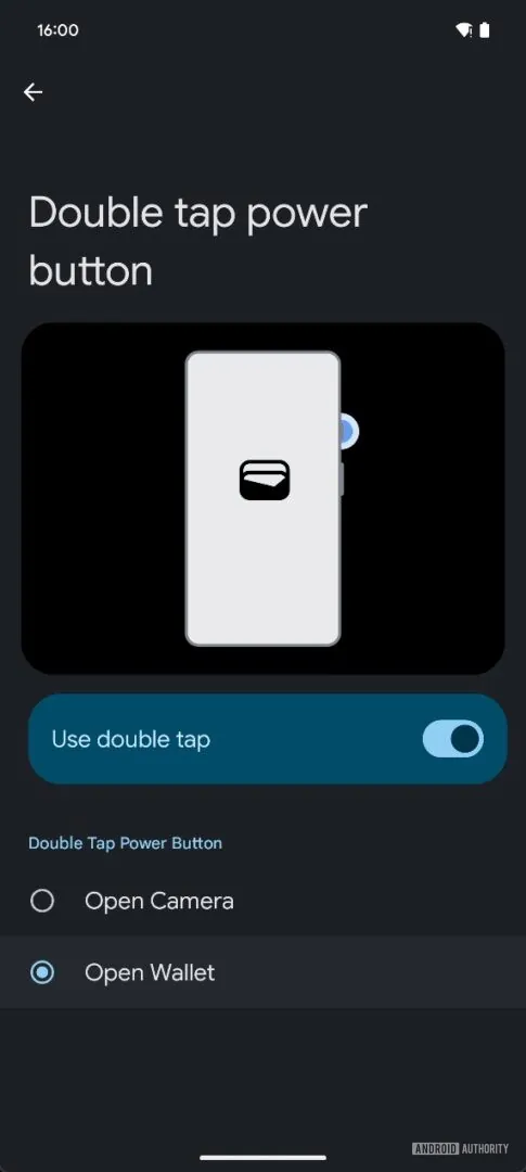 Double pression sur le bouton d'alimentation pour ouvrir le portefeuille dans Android 16 Double pression sur le bouton d'alimentation pour ouvrir le portefeuille dans Android 16