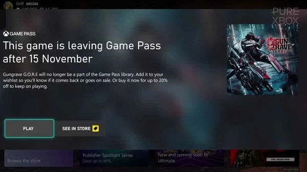 Nouvelle fonctionnalité Xbox Game Pass : les utilisateurs du service recevront désormais des notifications sur les jeux qui quitteront bientôt le catalogue.-2 Nouvelle fonctionnalité Xbox Game Pass : les utilisateurs du service recevront désormais des notifications sur les jeux qui quitteront bientôt le catalogue.-2