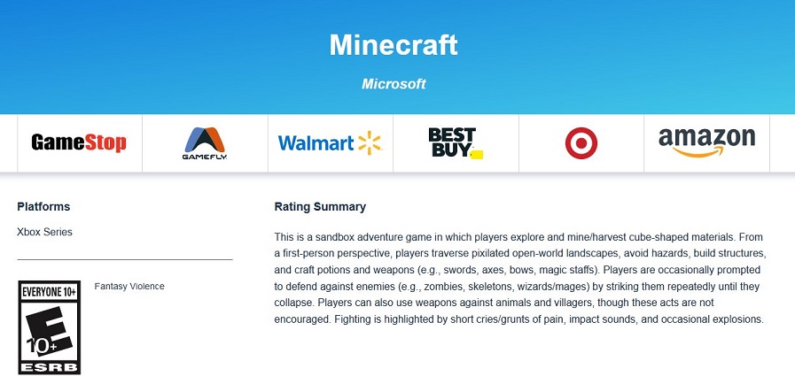 L'ESRB a publié une classification par âge pour la version Xbox Series de Minecraft. Peut-être le jeu populaire sortira-t-il bientôt sur une console moderne ?-2 L'ESRB a publié une classification par âge pour la version Xbox Series de Minecraft. Peut-être le jeu populaire sortira-t-il bientôt sur une console moderne ?-2