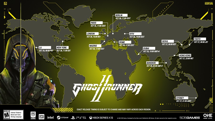 Les développeurs du jeu d'action cyberpunk Ghostrunner 2 ont révélé l'heure exacte de sortie du jeu dans les principaux fuseaux horaires.-2 Les développeurs du jeu d'action cyberpunk Ghostrunner 2 ont révélé l'heure exacte de sortie du jeu dans les principaux fuseaux horaires.-2