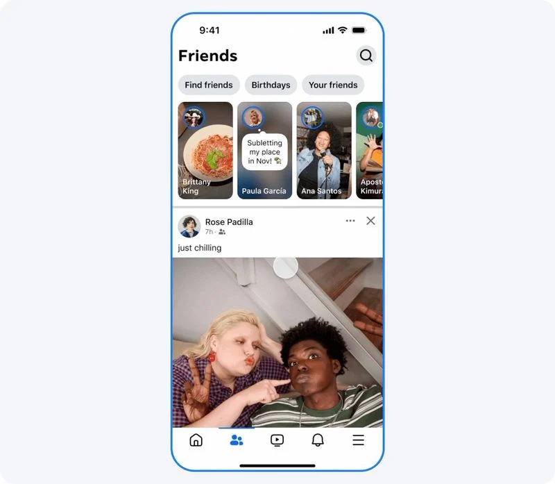 Une nouvelle fonctionnalité de Facebook. Illustration : Meta