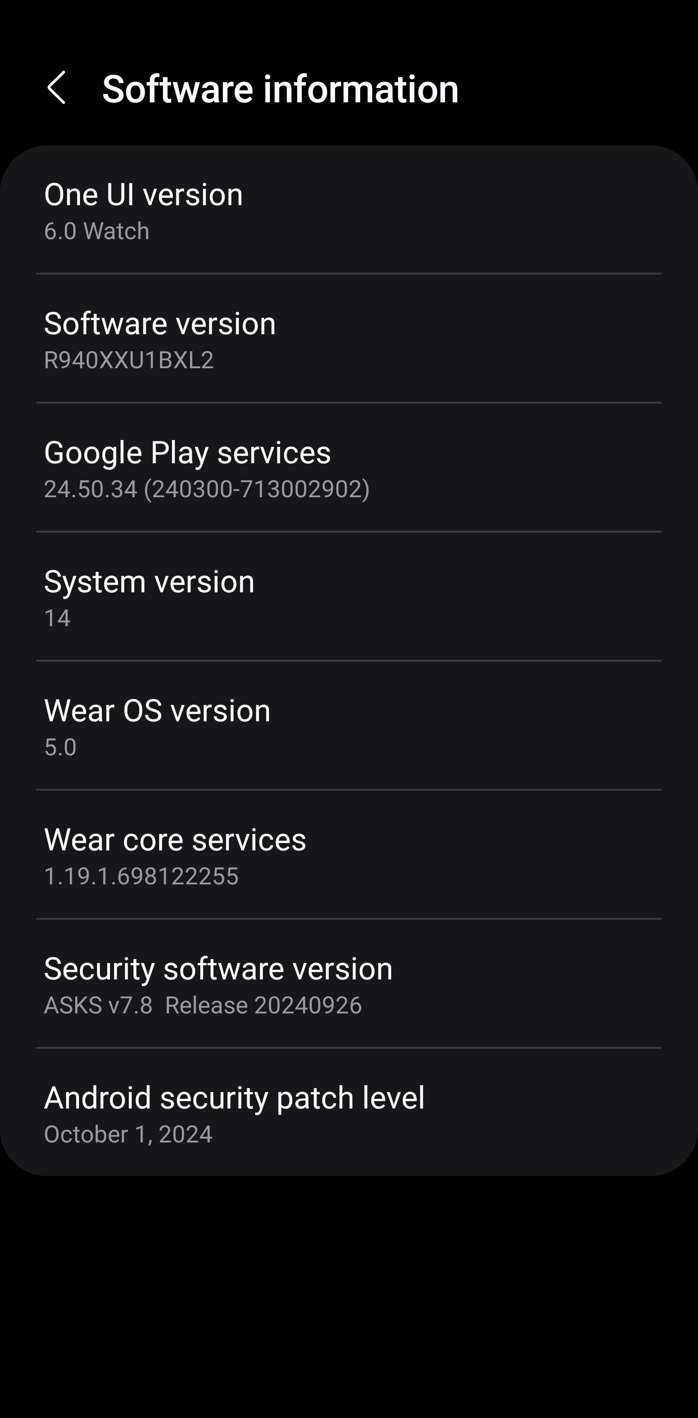 Informations sur la dernière mise à jour des smartwatches de la série Galaxy Watch 6