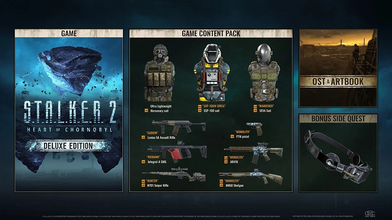 Armes, costumes et quête supplémentaire - les développeurs de STALKER 2 : Heart of Chornobyl ont révélé tous les bonus des éditions Deluxe et Ultimate du jeu de tir.-2 Armes, costumes et quête supplémentaire - les développeurs de STALKER 2 : Heart of Chornobyl ont révélé tous les bonus des éditions Deluxe et Ultimate du jeu de tir.-2