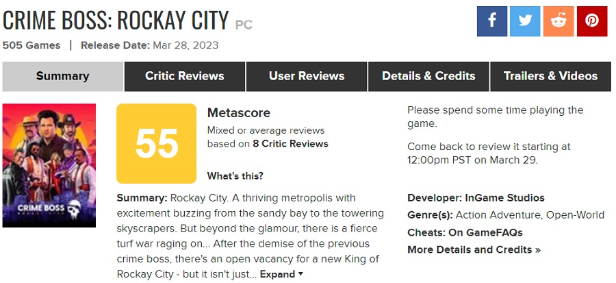 Les stars hollywoodiennes n'ont pas sauvé Crime Boss : Rockay City de l'échec. Les critiques sont déçues par le nouveau jeu de tir sur le crime-2 Les stars hollywoodiennes n'ont pas sauvé Crime Boss : Rockay City de l'échec. Les critiques sont déçues par le nouveau jeu de tir sur le crime-2