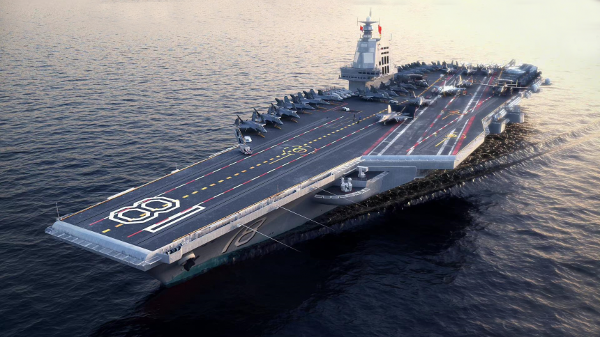 En 2025, la Chine mettra en service le porte-avions Fujian, le plus avancé, équipé de catapultes électromagnétiques pour les chasseurs J-35 de cinquième génération. En 2025, la Chine mettra en service le porte-avions Fujian, le plus avancé, équipé de catapultes électromagnétiques pour les chasseurs J-35 de cinquième génération.
