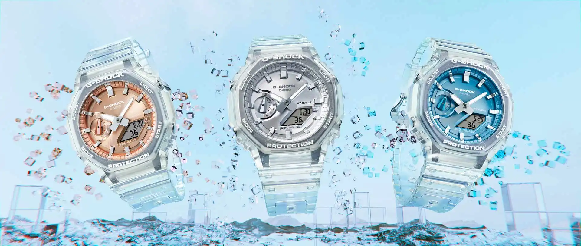 Casio GA-2100BM-7A2 Variante de la montre Casio GA-2100BM en bleu ciel