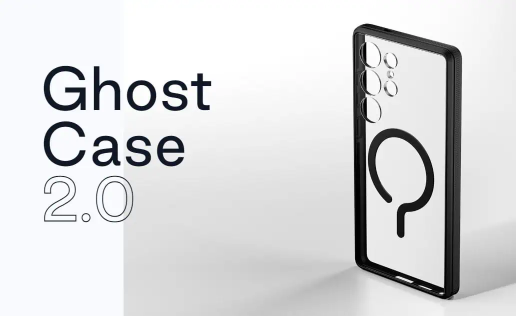 Rendu du Galaxy S25 Ultra avec Ghost Case 2.0 Rendu du Galaxy S25 Ultra avec Ghost Case 2.0