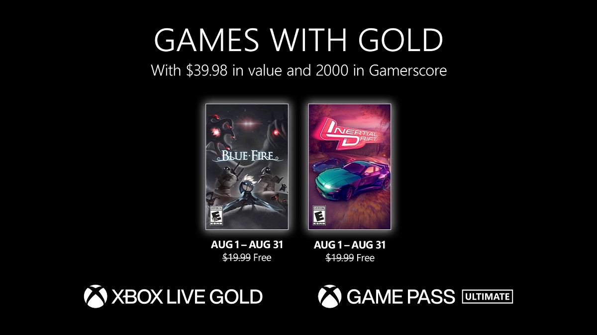 Les abonnés Xbox Live Gold auront droit à deux jeux exceptionnels en août, Blue Fire et Inertial Drift. Les abonnés Xbox Live Gold auront droit à deux jeux exceptionnels en août, Blue Fire et Inertial Drift.