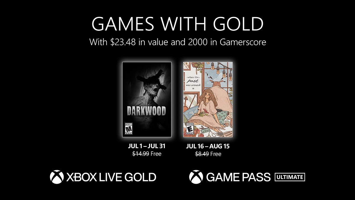 Les abonnés Xbox Live Gold recevront deux jeux en juillet : le jeu d'horreur Darkwood et le jeu de réflexion When The Past Was Around. Les abonnés Xbox Live Gold recevront deux jeux en juillet : le jeu d'horreur Darkwood et le jeu de réflexion When The Past Was Around.