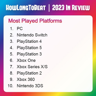 Le PC et la Nintendo Switch sont hors compétition : HowLongToBeat a publié une liste des plateformes de jeu les plus populaires de 2023-2 Le PC et la Nintendo Switch sont hors compétition : HowLongToBeat a publié une liste des plateformes de jeu les plus populaires de 2023-2