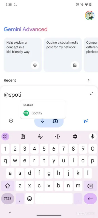 Інтерфейс розширення Gemini для Spotify Інтерфейс розширення Gemini для Spotify