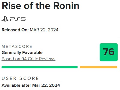 Un bon jeu qui aurait pu être bien meilleur : les critiques ont réservé leurs éloges à Rise of the Ronin-2 Un bon jeu qui aurait pu être bien meilleur : les critiques ont réservé leurs éloges à Rise of the Ronin-2