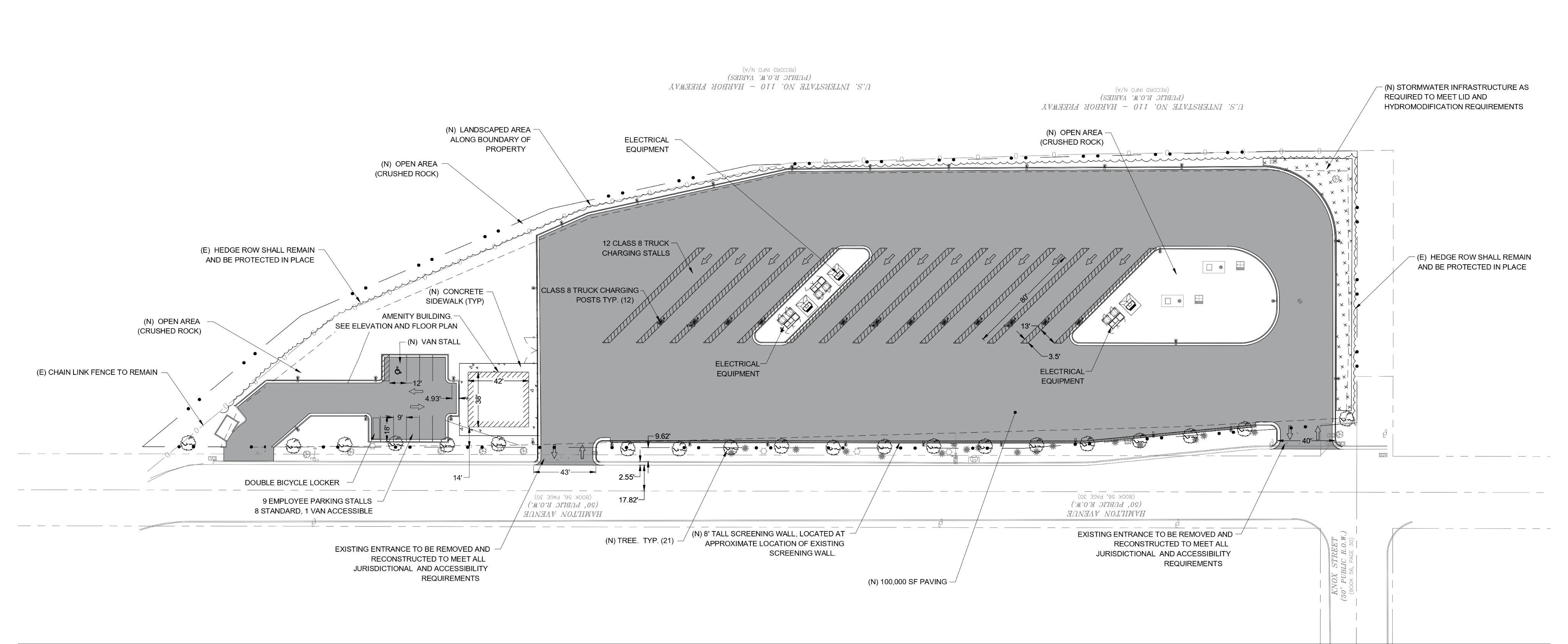 Plan de la station publique Tesla Megacharger Plan de la station publique Tesla Megacharger