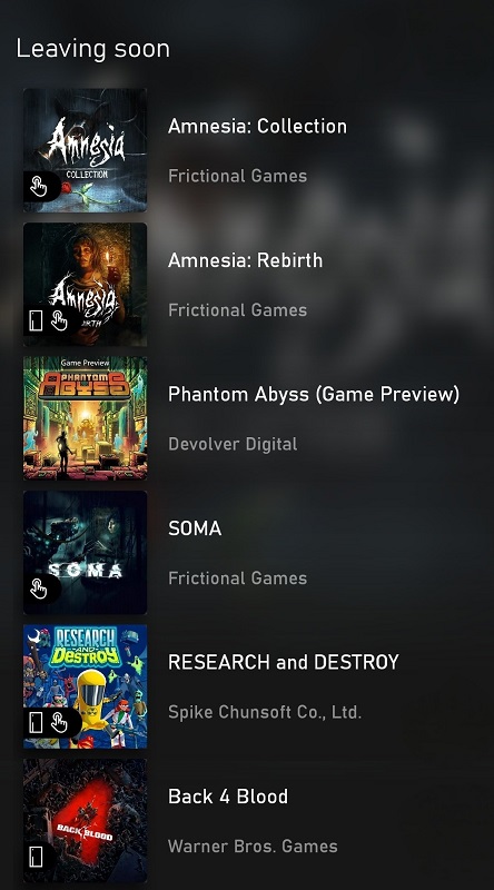 Amnesia : Rebirth, Soma, Back 4 Blood et trois autres jeux seront retirés du catalogue du Game Pass en avril.-2 Amnesia : Rebirth, Soma, Back 4 Blood et trois autres jeux seront retirés du catalogue du Game Pass en avril.-2