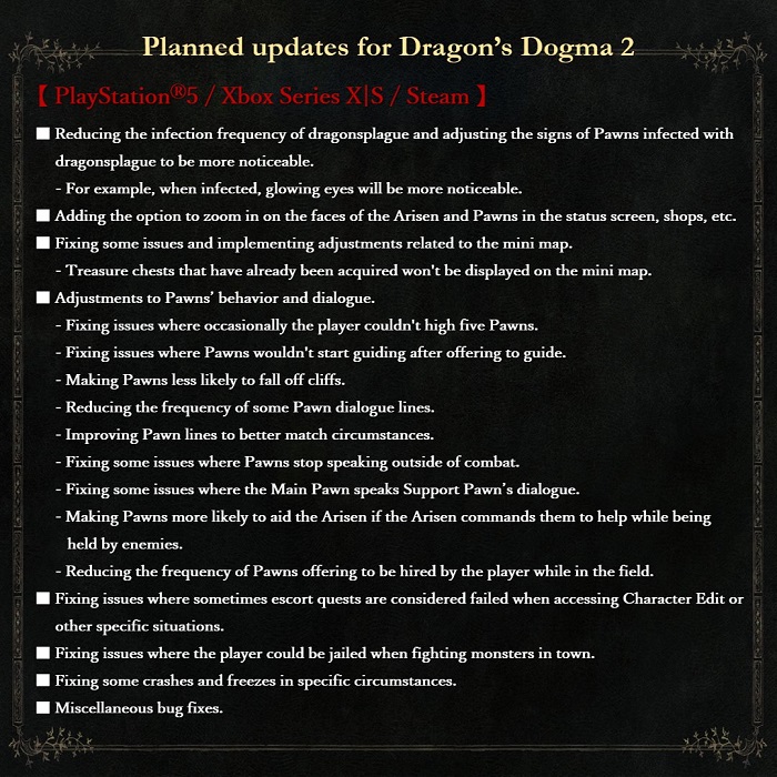 Les développeurs de Dragon's Dogma II révèlent les détails du prochain patch : Les pions deviendront plus intelligents et plus sains-2 Les développeurs de Dragon's Dogma II révèlent les détails du prochain patch : Les pions deviendront plus intelligents et plus sains-2
