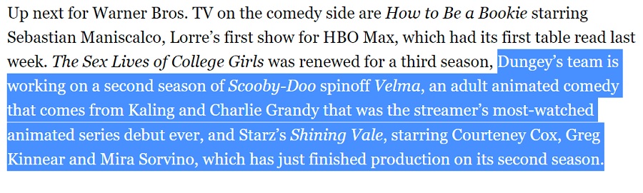 Une deuxième saison de Velma arrive ! Les auteurs de "la pire série animée de HBO Max" travaillent déjà à sa suite.-2 Une deuxième saison de Velma arrive ! Les auteurs de "la pire série animée de HBO Max" travaillent déjà à sa suite.-2
